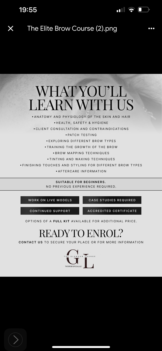 The Elite brow signature course (deposit option )